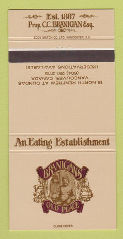 Matchbook Cover - Branigan's Old Place Vancouver BC 30 Strike