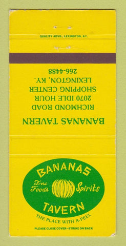 Matchbook Cover - Bananas Tavern Lexington KY 30 Strike
