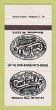 Matchbook Cover - Charley O's Williams Bay WI restaurant 30 Strike