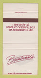 Matchbook Cover - Brentwood's Costa Mesa CA restaurant 30 Strike