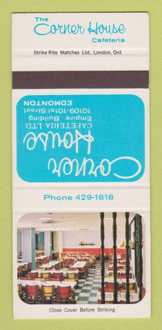 Matchbook Cover - Corner House Cafeteria Edmonton AB SAMPLE 30 Strike