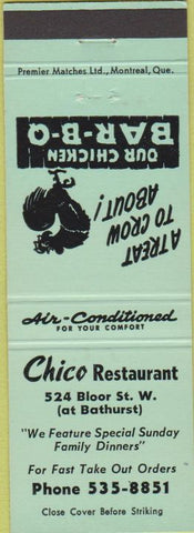 Matchbook Cover - Chico Restaurant bbq chicken
