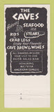 Matchbook Cover - The Caves Fort Lauderdale FL 30 Strike