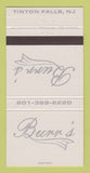 Matchbook Cover - Burr's Tinton Falls NJ 30 Strike