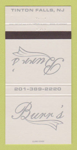 Matchbook Cover - Burr's Tinton Falls NJ 30 Strike