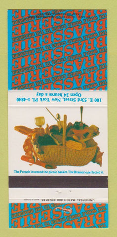 Matchbook Cover - Brasserie New York City 30 Strike