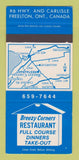 Matchbook Cover - Breezy Corners Restaurant Freelton ON SAMPLE 30 Strike