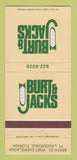 Matchbook Cover - Burt and Jacks Fort Lauderdale FL Burt Reynolds WEAR 30 Strike