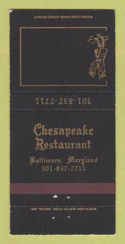 Matchbook Cover - Chesapeake Restaurant Baltimore MD 30 Strike
