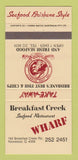 Matchbook Cover Breakfast Creek Seafood Restaurant Newstead Australia 30 Strike