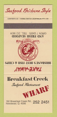 Matchbook Cover Breakfast Creek Seafood Restaurant Newstead Australia 30 Strike