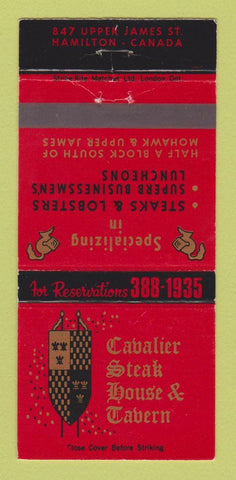 Matchbook Cover - Cavalier Steak House Tavern Hamilton ON 30 Strike