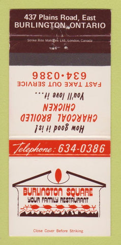 Matchbook Cover - Burlington Square Restaurant ON 30 Strike