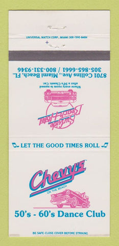 Matchbook Cover - Chevy's 1950's 60's Dance Club Miami Beach FL 30 Strike