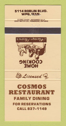 Matchbook Cover - Cosmos Restaurant Winnipeg MB 30 Strike