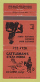 Matchbook Cover - Cattleman's Steak House Las Vegas NV WEAR 30 Strike