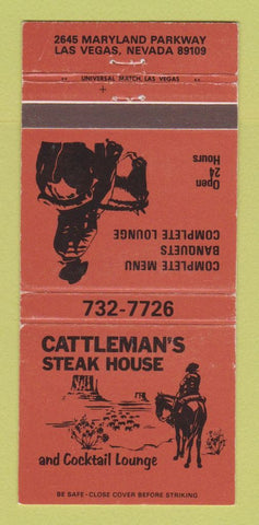 Matchbook Cover - Cattleman's Steak House Las Vegas NV WEAR 30 Strike