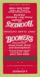 Matchbook Cover - Boomers' Bistro Corning NY 30 Strike