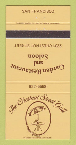 Matchbook Cover - Chestnut Street Grill San Francisco CA 30 Strike