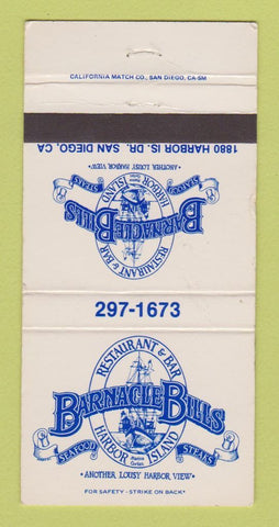 Matchbook Cover - Barnacle Bills Restaurant San Diego CA WEAR 30 Strike