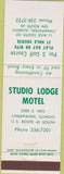 Matchbook Cover - Studio Lodge Motel Champaign IL