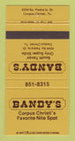 Matchbook Cover - Bandy's Corpus Christi TX 30 Strike