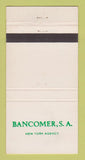 Matchbook Cover - Bancomer SA New York Agency WEAR 30 Strike