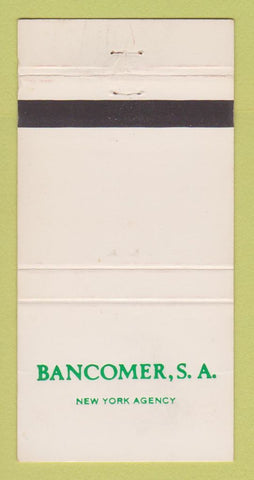 Matchbook Cover - Bancomer SA New York Agency WEAR 30 Strike