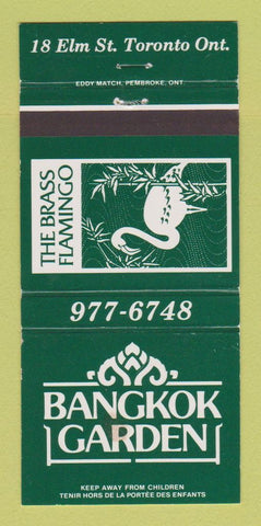 Matchbook Cover - Bangkok Gardens Brass Flamingo Toronto ON WEAR 30 Strike