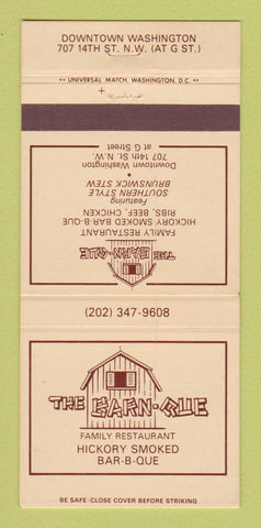 Matchbook Cover - The Barn BBQ Washington DC 30 Strike