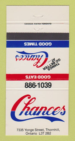 Matchbook Cover - Chances Restaurant Thornhill ON 30 Strike