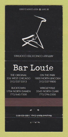 Matchbook Cover - Bar Lounge Chicago IL 30 Strike