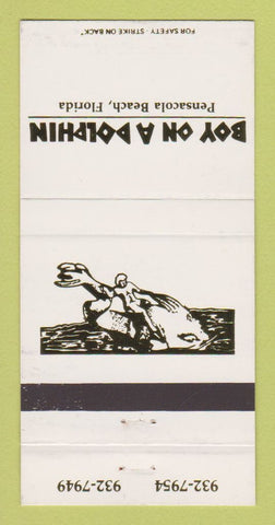 Matchbook Cover - Boy on a Dolphin Pensacola Beach FL 30 Strike