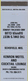 Matchbook Cover - Kenron Motel  and  Lounge Schofield WI