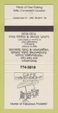Matchbook Cover - Cafe Havensight St Thoms Virgin Islands 30 Strike