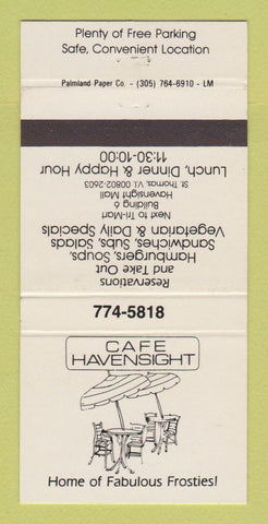 Matchbook Cover - Cafe Havensight St Thoms Virgin Islands 30 Strike