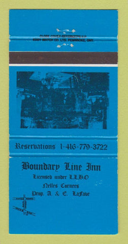 Matchbook Cover - Boundary Line Inn Nelles Corners ON 30 Strike