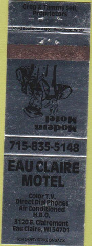 Matchbook Cover - Eau Claire Motel WI