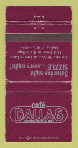 Matchbook Cover - Cafe Dallas Restaurant Dallas TX WEAR 30 Strike