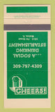 Matchbook Cover - Cheers Restaurant Moline IL 30 Strike