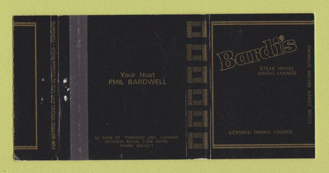 Matchbook Cover - Bardi's Steak House Royal York Hotel Toronto ON 30 Strike