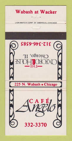 Matchbook Cover - Cafe Angelo jChicago IL Oxford House 30 Strike