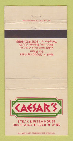 Matchbook Cover - Caesar's Restaurant Honolulu Hawaii WEAR 30 Strike
