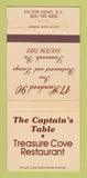 Matchbook Cover - Captain's Table Treasure Cove Hilton Head SC 30 Strike