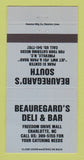 Matchbook Cover - Beauregard's Deli Bar Charlotte NC 30 Strike