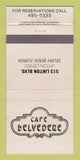 Matchbook Cover - Cafe Belvedere Delray Beach FL 30 Strike
