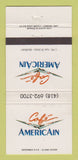 Matchbook Cover - Cafe Americain Quebec QC 30 Strike