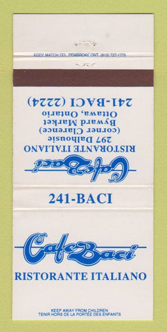 Matchbook Cover - Cafe Baei Italian Restaurant Ottawa ON 30 Strike