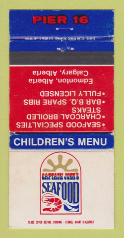 Matchbook Cover - Captain John's Seafood Calgary AB WEAR 30 Strike
