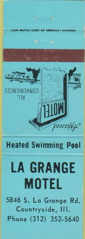 Matchbook Cover - La Grange Motel Countryside IL